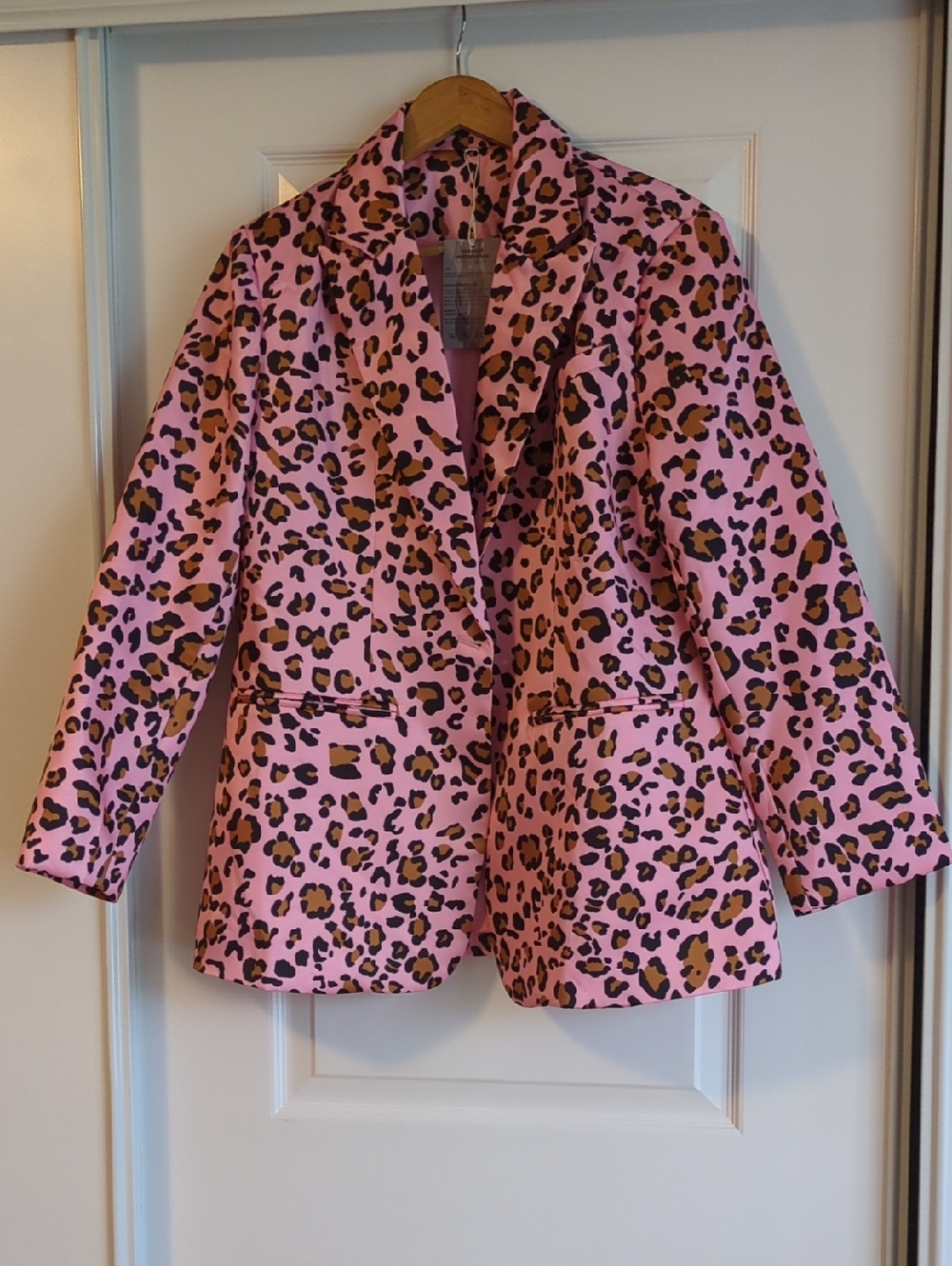 Pink Leopard Print Jacket by OYROSY XL